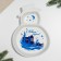 Ceramic Mengitsa “Happy New Year!”, 14 x 20 x 3 cm, white color