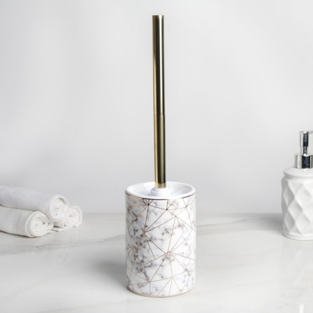 Lily brush with a stand “Lily”, 9.5 × 9.5 × 37 cm, white color