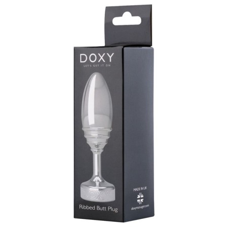 Anal sleeve DOXY BUTT PLUG RIBBED, D-3.3, aluminum-1