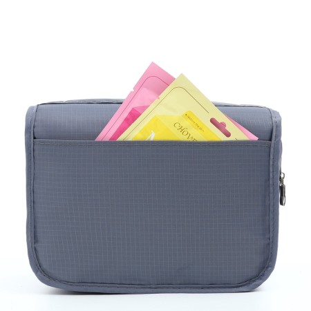 Cosmetic bag on Velcro, with hook, color gray color-1