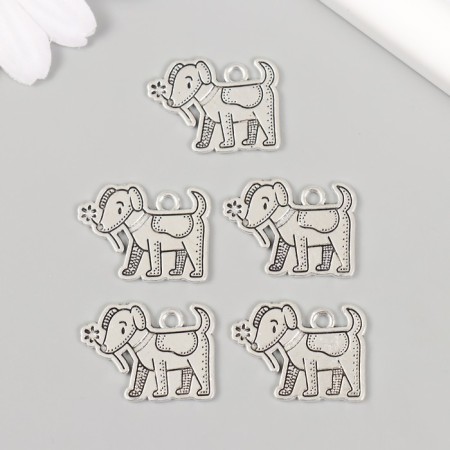 Decor Metal for creativity "dog with chamomile" 1.9x2.5 cm-2