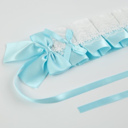 Lolita carnival bandage, blue color with white lace-3