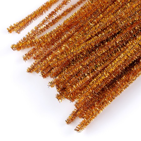 Wire with pile for crafts "Shine", set 50 pcs, size 1 pc: 30 × 0.6 cm, gold color-3