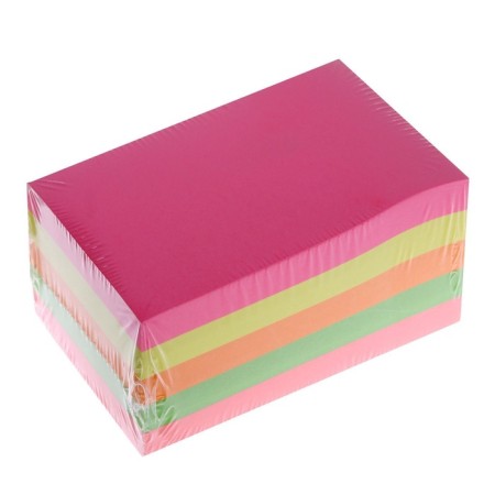 Block with a sticky edge of 51 mm x 76 mm, 400 sheets, fluorescent, 5 colors-2