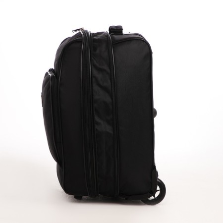 Small 20 suitcase "," Cartes factory ", lightning department, extension, external pocket, 2 wheels, black color-6