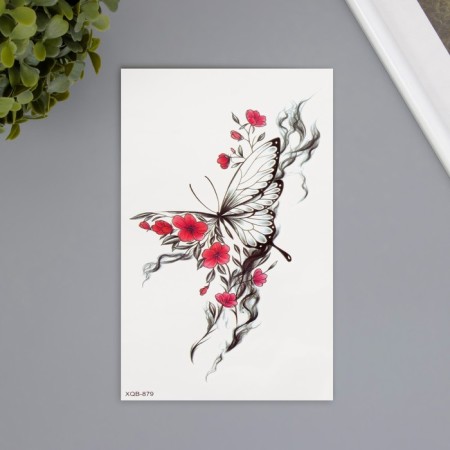 Tattoo on the body color "Butterfly with sakura" 11.4x21 cm
