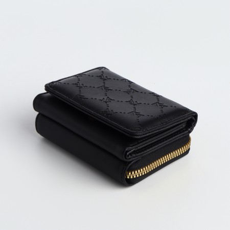 Women's wallet on the button, black color-2
