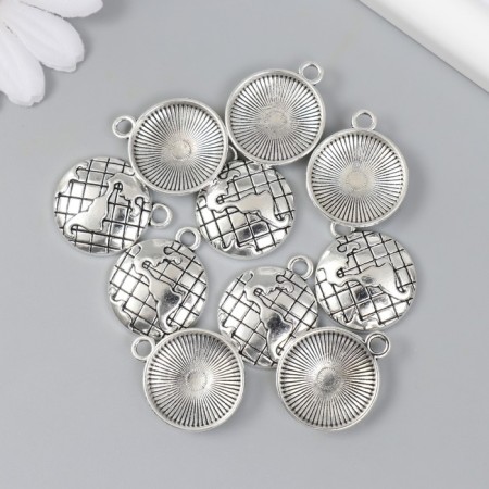 Decor for creativity Metal "Planet Earth" silver 2.1x2.5 cm-2