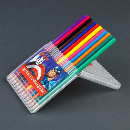 Color pencils, 12 colors, trihedral, avengers-2