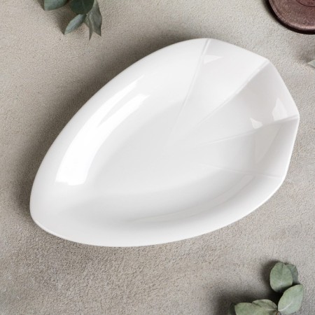 Porcelain dish for supply magistro "abundance", 22.5 cm, porcelain, white color-1