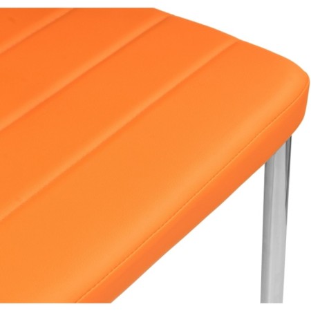 Stool on the metal frame DC2-001 Metal/Ecokozha, chrome/orange 41x45x96 cm-4