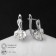 Earrings with rhinestones "Magic" bead in plexus, white color in silver