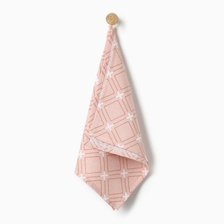 Towel 35x60cm crosses, pink, waffle, 120 g/m, HL100%