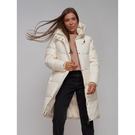 Coat insulated winter female, size 42, light-beige color-14
