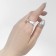 Ring ceramics "Three threads", white color in gold, 18 size