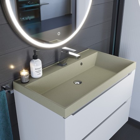 Sink uperwood Classic Quartz 80 cm, quartz, beige matte, dessert