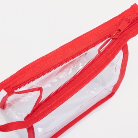 Lightning cosmetic bag, red/transparent color-4