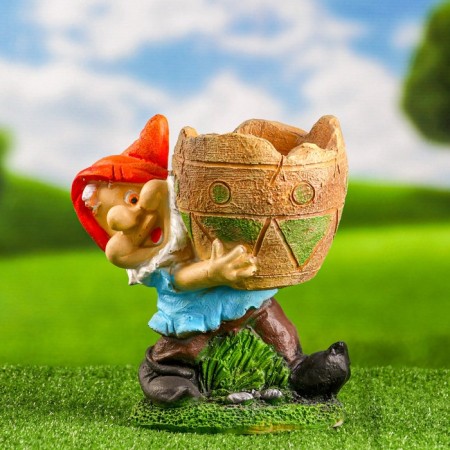 Garden Figure "Dwarf with Kashpo" 25x24cm Mix-1