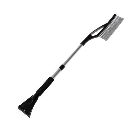Brush STRICOM TORSO, 69-88 cm, with a scraper, telescopic, soft handle, gray