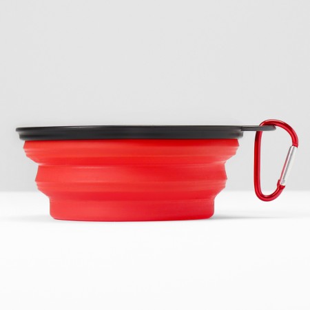 Silicone, folding bowl, 350 ml, 11 cm, red-2