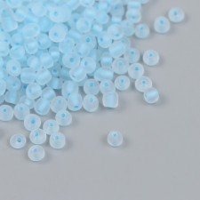 Бисер стекло 6/0 "Светло-голубой" светится УФ 450 гр