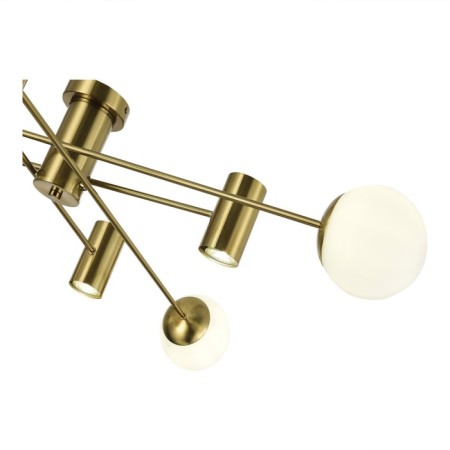 Ceiling EVOLUCE lamp. Sle1105-302-08. Raito. 8x5+60 watts, GU10+E27, 4000K, 120x120x20 cm, brass color-2
