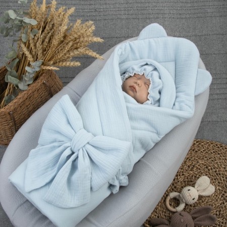 Kinderlitto “Muslin” discharge kit, 4 items, height 50-56 cm, blue color-1