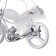 Moped chandelier E14 40W+ 2LED silver 62x18x33 cm