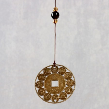 Music of wind metal "Kirin" 3 bells 45 cm-3