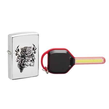 Gift set "Tiger" lighter and keychain with flashlight-4