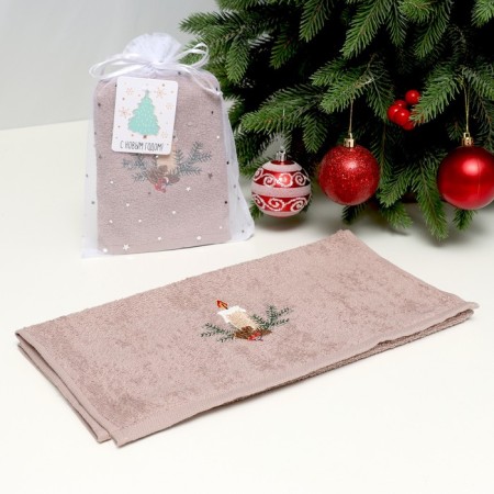 Tensor "Christmas candle" 30x60 cm, 100% cotton, 340 g/m2