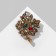 Brooch "Mine Leaf" openwork, colored in black gold