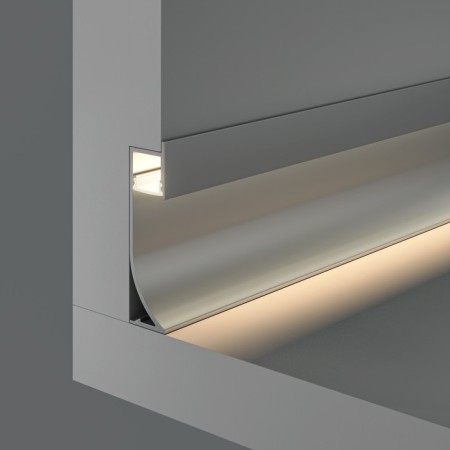 Aluminum profile plinth with backlight LED Strip Alm-5314-S-2M, 200x5.3x1.38 cm, silver color-4