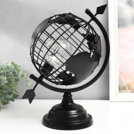 Souvenir Metal Light "Globe with an arrow" Black, LED 32x21x32 cm-1