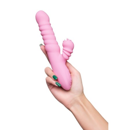 Jos Lixy vibrator, with the up & Down function, silicone, pink color, 23 cm-12