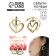 Earrings - rings with a pendant heart "for a delicate image", 3 cm