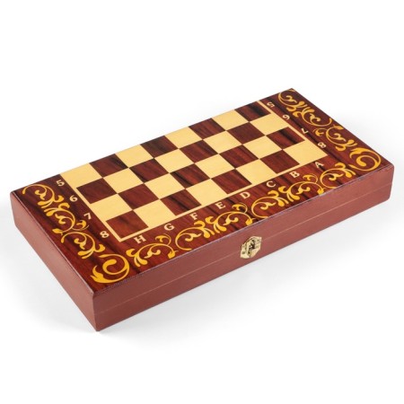 Board Game 3 in 1 "Mahon": chess, backgammon, checkers, wooden board 40 x 40 cm-6
