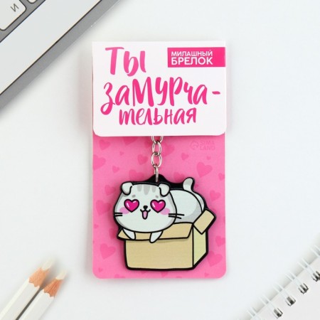 Acrylic key a keychain "Kotik", 7 x 12.5 cm-5