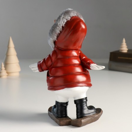Polystone souvenir "Goose in a down jacket with a ski hood" 8x14x20.5 cm-2