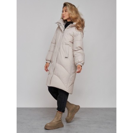 Coat insulated winter female, size 50, light-gray color-2