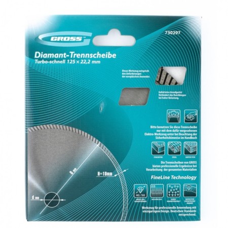 Diamond disk GROSS 730297, turbo, dry cut, F125x22.2mm-2