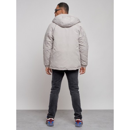 Winter male jacket, size 52, gray color-3
