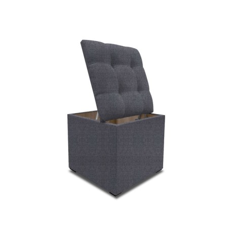 Puff with a lid and weighting, 400 × 400 × 420 mm, Savana plus matting, Grafit color-2