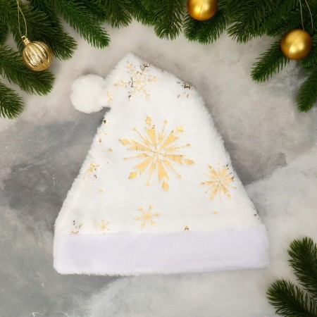 New Year's cap "Snowflakes" 29x38 cm, white
