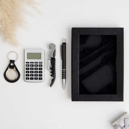 Gift set 4V1 (pen, calculator, keychain, corkscrew with opening)-1