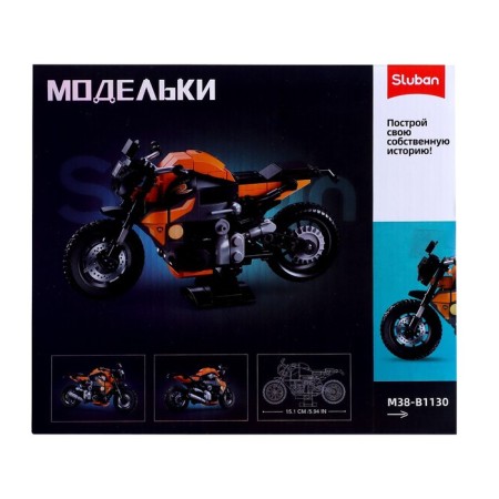 Designer motorcycle Sluban model, 196 details, 6+-7