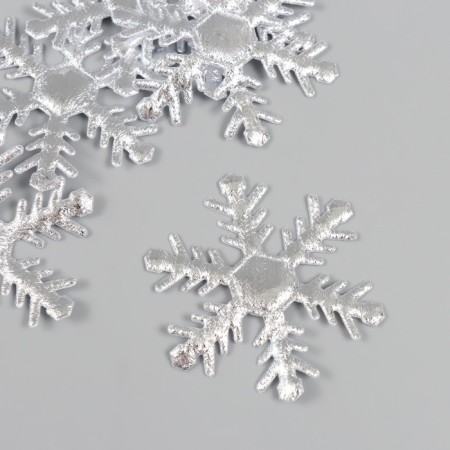Decor for creativity "Snowflake" silver, 6 cm (set 6 pcs)