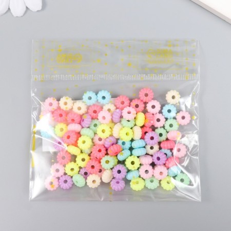 Beads for creativity plastic "Ribbed. Pastel colors" set 90 pcs 15 g 0.8x0.8 cm-2