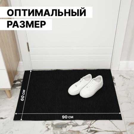 Coating carpet bristle "grass", 60 × 90 cm, black color-2
