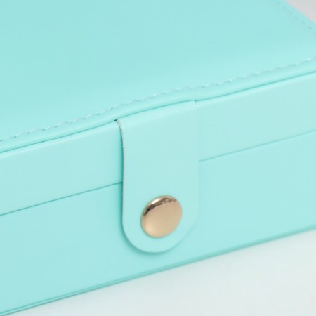 Casket to the leatherette for jewelry "Yidili. Square" turquoise 5x12x12 cm-1